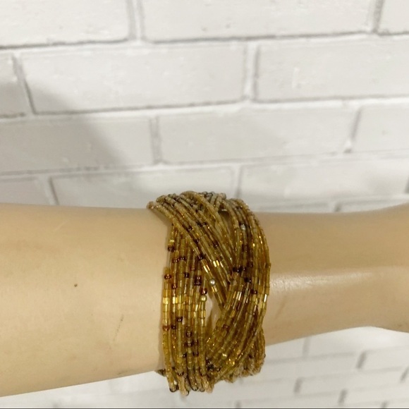 Beaded Crossover Cuff Bracelet - Picture 2 of 8